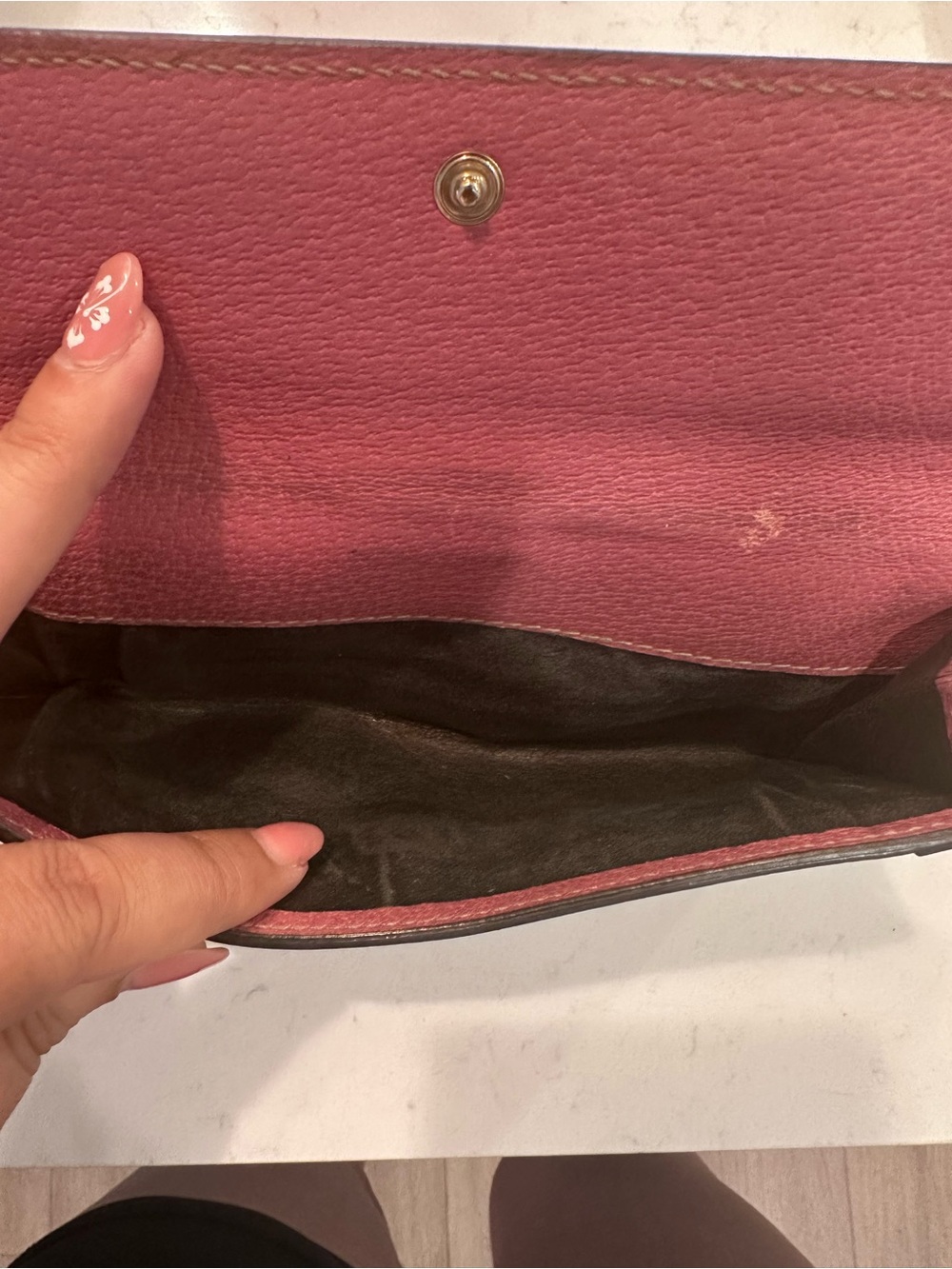Gucci Beige GG Canvas Wallet with Pink Leather Trim - Picture 7 of 11